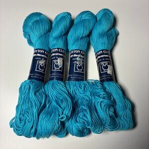 TAHKI Stacy Charles Yarn Lot 4 Hanks Skeins Bright BLUE 3805